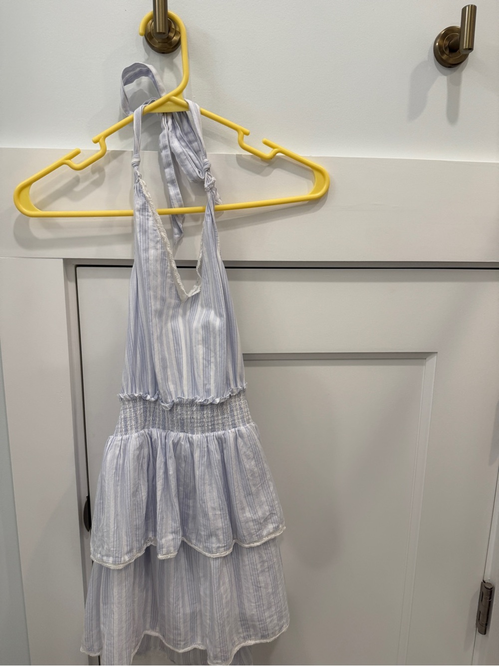 Girls Loveshackfancy blue halter dress